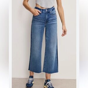 Good Waist Side Stripe Frayed Crop Palazzo Jeans 4/27